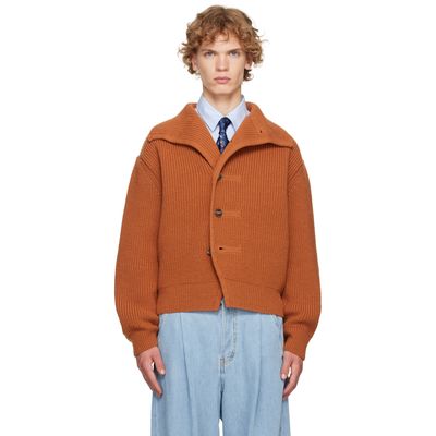 Dries Van Noten Dries Van Noten Orange Chunky Wool Cardigan