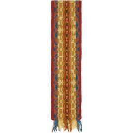 Dries Van Noten Dries Van Noten Orange Jacquard Wool Scarf
