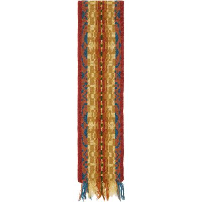 Dries Van Noten Dries Van Noten Orange Jacquard Wool Scarf