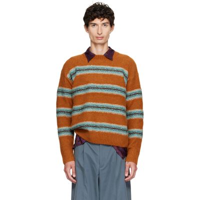 Dries Van Noten Dries Van Noten Orange Jacquard Wool Sweater