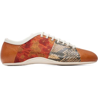 Dries Van Noten Dries Van Noten Orange Patchwork Ballerina Sneakers