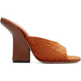 Dries Van Noten Dries Van Noten Orange Velvet Heeled Sandals