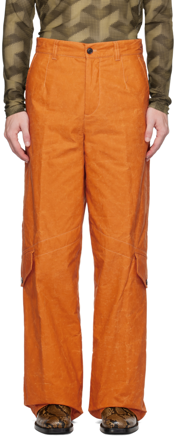 Dries Van Noten - Orange Wide Leg Cargo Pants