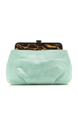 Dries Van Noten Dries Van Noten Pale Blue Leather Clutch