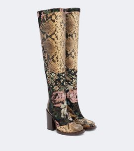 Dries Van Noten Dries Van Noten Patchwork leather over-the-knee boots
