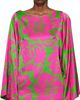 Dries Van Noten Dries Van Noten Pink & Green Satin Floral Print Blouse - 1