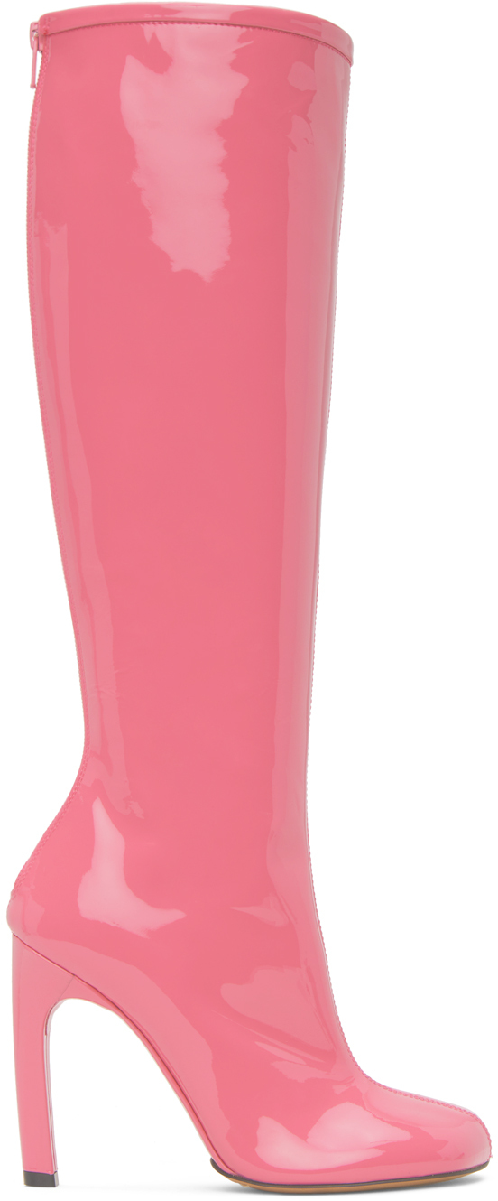 Dries Van Noten - Pink Structured Tall Boots