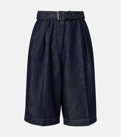 Dries Van Noten Dries Van Noten Pleated denim shorts