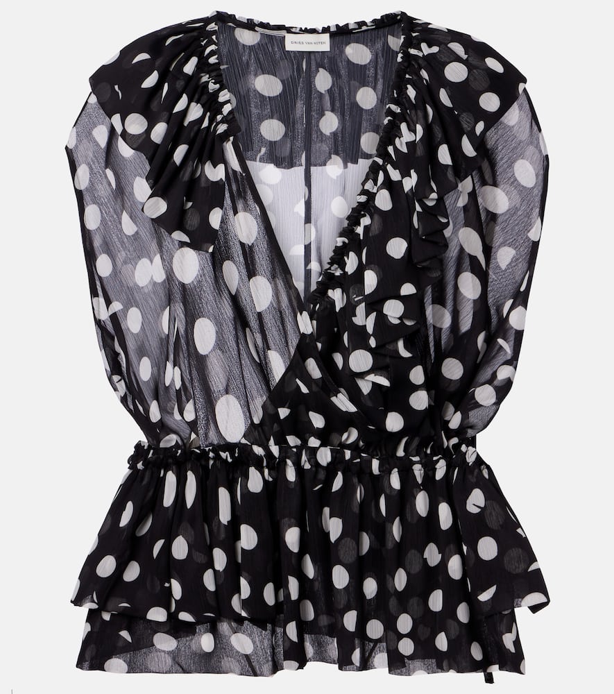 Dries Van Noten - Polka-dot ruffled top