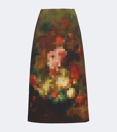 Dries Van Noten Dries Van Noten Printed cotton canvas midi skirt