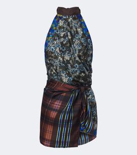 Dries Van Noten Dries Van Noten Printed halterneck silk twill minidress