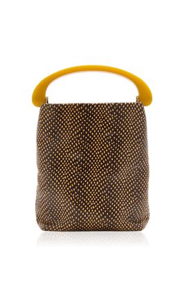 Dries Van Noten Dries Van Noten Printed Leather Top Handle Bag