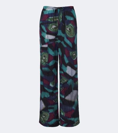 Dries Van Noten Dries Van Noten Printed moiré wide-leg pants