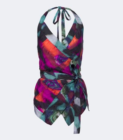 Dries Van Noten Dries Van Noten Printed moiré wrap top