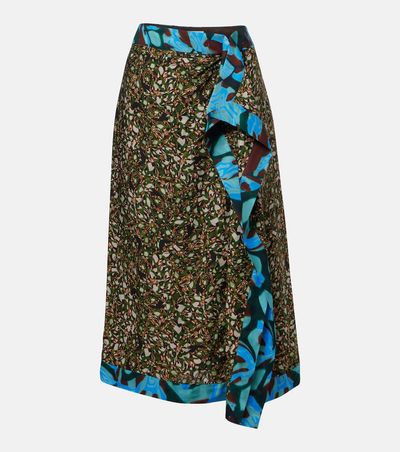 Dries Van Noten Dries Van Noten Printed ruffled midi skirt