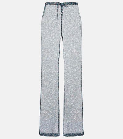 Dries Van Noten Dries Van Noten Printed sheer silk wide-leg pants