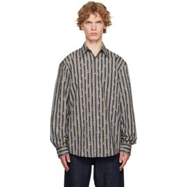 Dries Van Noten Dries Van Noten Purple & Green Cotton Shirt