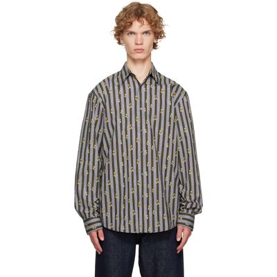 Dries Van Noten Dries Van Noten Purple & Green Cotton Shirt