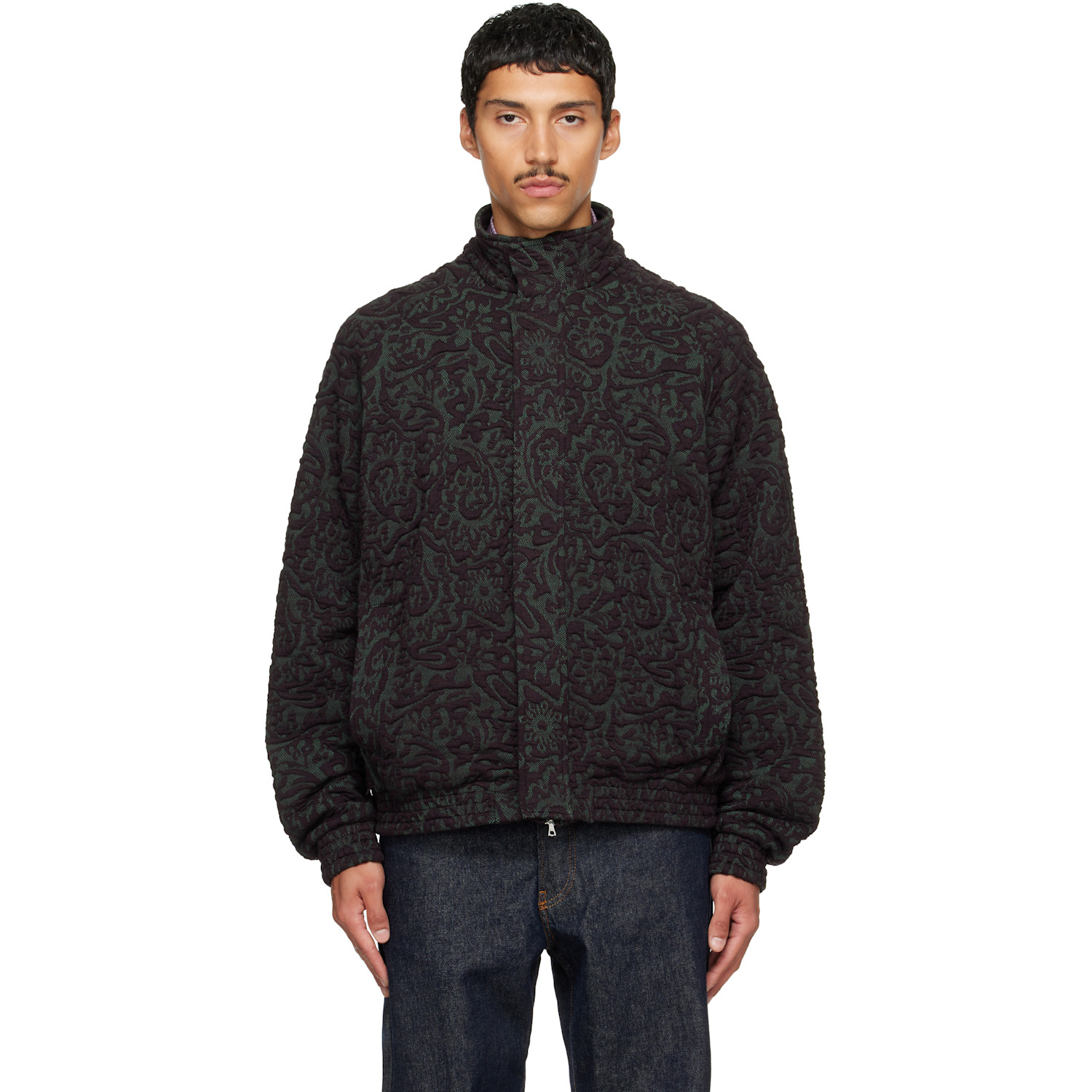 Dries Van Noten - Purple & Green Jacquard Jacket