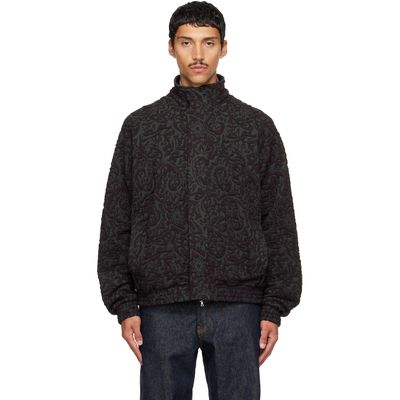 Dries Van Noten Dries Van Noten Purple & Green Jacquard Jacket