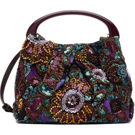 Dries Van Noten Dries Van Noten Purple & Green Small Embellished Bag