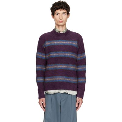 Dries Van Noten Dries Van Noten Purple Jacquard Wool Sweater