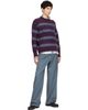 Dries Van Noten Dries Van Noten Purple Jacquard Wool Sweater - 4