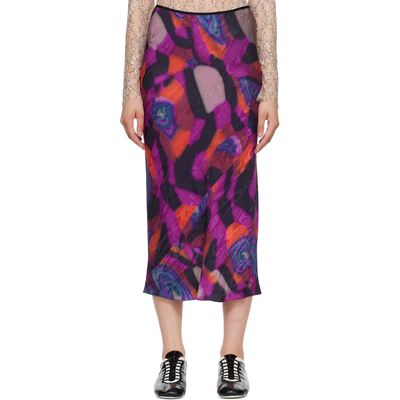 Dries Van Noten Dries Van Noten Purple Printed Midi Skirt