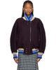 Dries Van Noten Dries Van Noten Purple Wool Bomber Jacket - 1