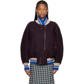 Dries Van Noten Dries Van Noten Purple Wool Bomber Jacket