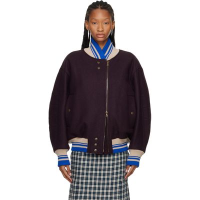 Dries Van Noten Dries Van Noten Purple Wool Bomber Jacket