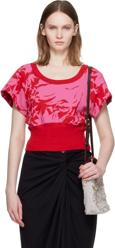 Dries Van Noten Dries Van Noten Red & Pink Floral T-shirt