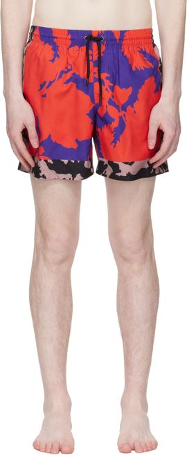 Dries Van Noten Dries Van Noten Red & Purple Printed Swim Shorts