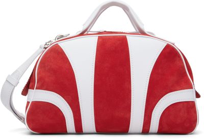 Dries Van Noten Dries Van Noten Red & White Suede Duffle Bag