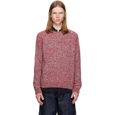 Dries Van Noten Dries Van Noten Red Embroidered Flowers Wool Sweater