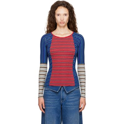 Dries Van Noten Dries Van Noten Red Ribbed Cotton Top