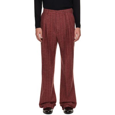 Dries Van Noten Dries Van Noten Red Straight-Leg Wool Trousers