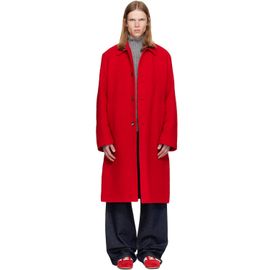 Dries Van Noten Dries Van Noten Red Wool Bouclé Coat