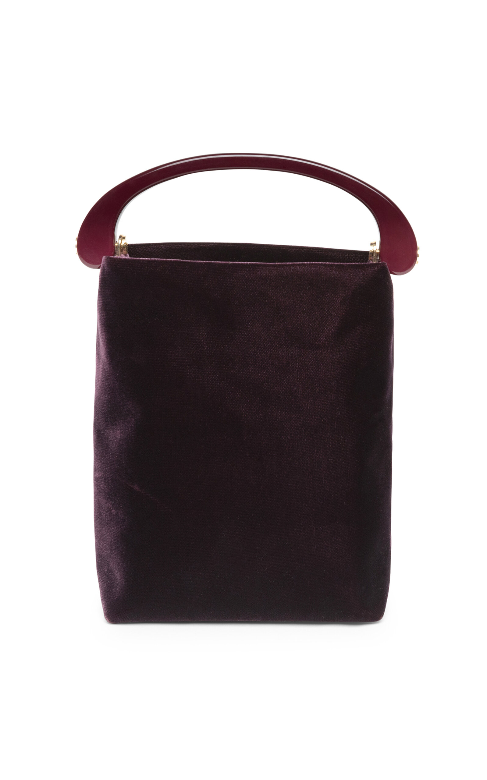Dries Van Noten - ResinHandle Leather Top Handle Bag Purple OS