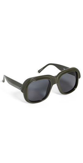 Dries Van Noten Dries Van Noten Round Sunglasses Khaki/Silver/Green Grad One Size