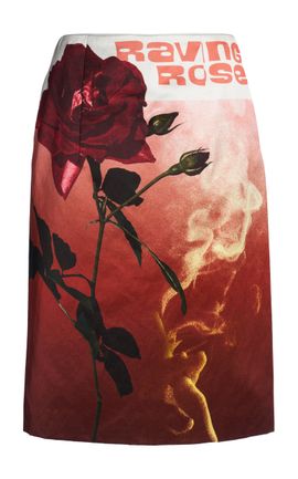 Dries Van Noten Dries Van Noten Sarona RosePrinted CottonBlend Midi Skirt