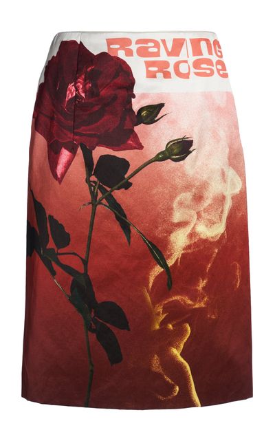 Dries Van Noten Dries Van Noten Sarona RosePrinted CottonBlend Midi Skirt