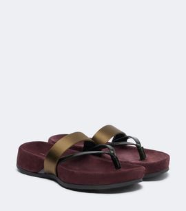Dries Van Noten Dries Van Noten Satin and leather thong sandals