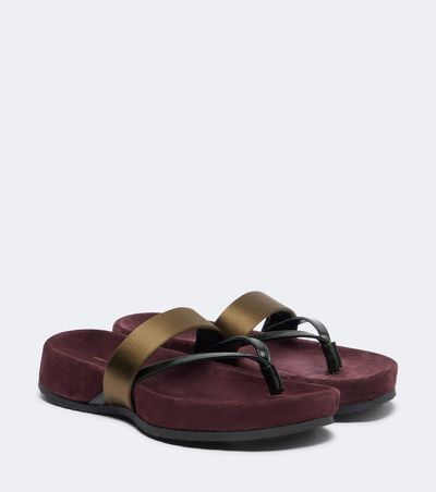 Dries Van Noten Dries Van Noten Satin and leather thong sandals