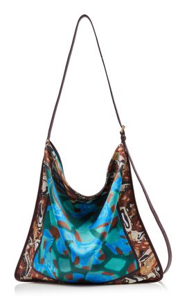 Dries Van Noten Dries Van Noten ScarfDetailed Satin Shoulder Bag