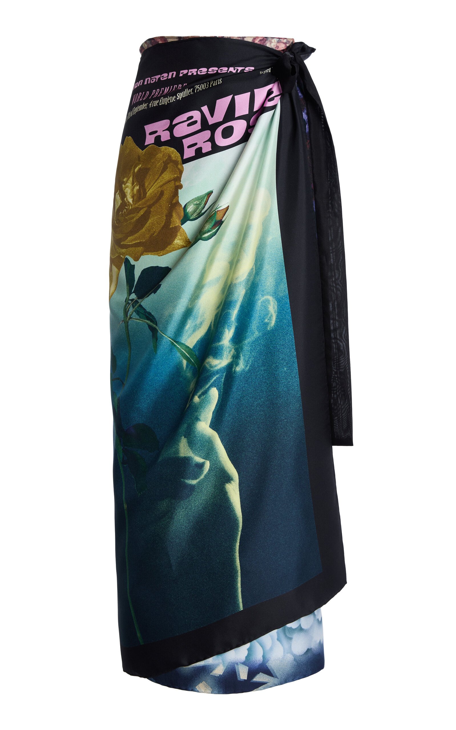 Dries Van Noten Dries Van Noten Scarfy Printed Silk Foulard Maxi Wrap Skirt
