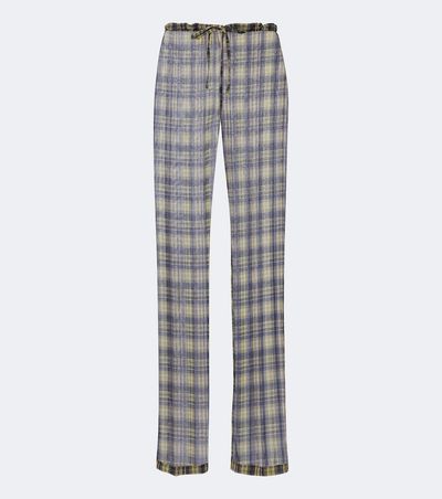 Dries Van Noten Dries Van Noten Semi-sheer checked wide-leg pants