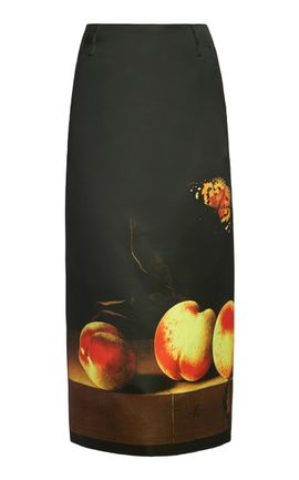 Dries Van Noten Dries Van Noten Sentista Printed Satin Midi Skirt