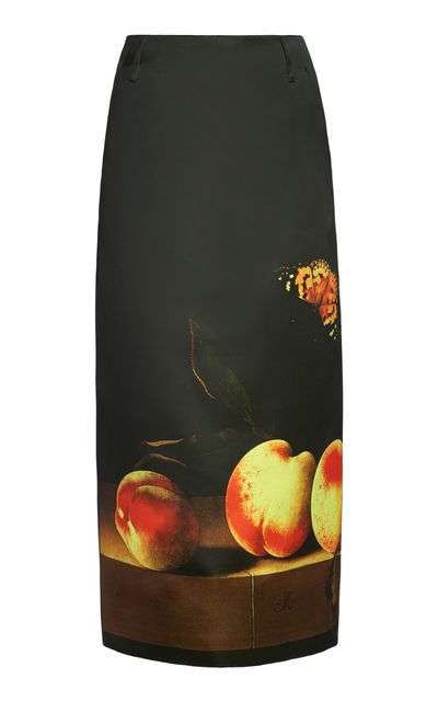Dries Van Noten Dries Van Noten Sentista Printed Satin Midi Skirt