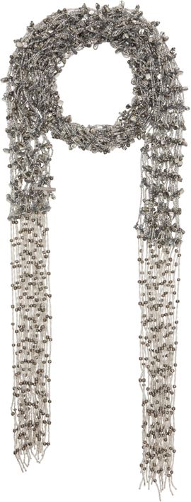 Dries Van Noten Dries Van Noten Silver Embroidered Necklace Scarf